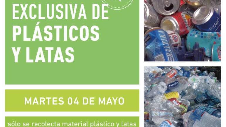 Recolección exclusiva de plásticos y latas